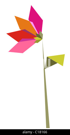 Les couleurs vibrantes de l'Origami fleur. Fichier vecteur disponible. Banque D'Images