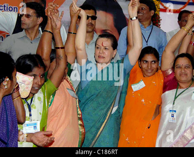 L'Inde United Progressive Alliance Président et président parti du congrès Sonia Gandhi, fréquente l'affectation de Banque D'Images