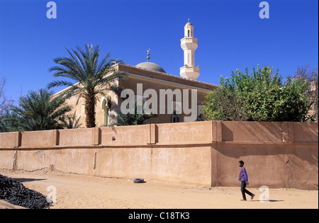 La Libye, la région du désert, le Fezzan (Sahara), Ghat, la grande mosquée de la ville Banque D'Images