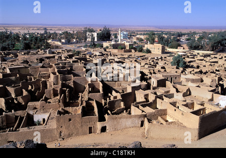 La Libye, la région du désert, le Fezzan (Sahara), vieille ville de Ghat Banque D'Images