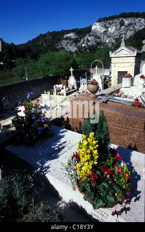 France, Bouches du Rhône, Marseille, Marcel Pagnol dans la tombe du cimetière Treille Banque D'Images