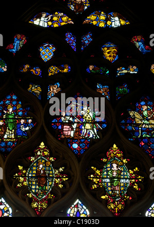 La fenêtre de Becket, vers 1320, la cathédrale Christ Church, Oxford University, Oxford, Oxfordshire, England, UK, France, FR, Banque D'Images