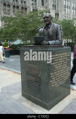 Buste en bronze de Jack Brickhouse Hall of Fame Broadcaster 1917-1998 Banque D'Images