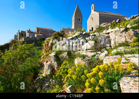 Lubenice, village perché, Ile de Cres, Croatie Banque D'Images