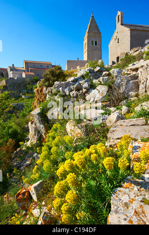 Lubenice, village perché, Ile de Cres, Croatie Banque D'Images