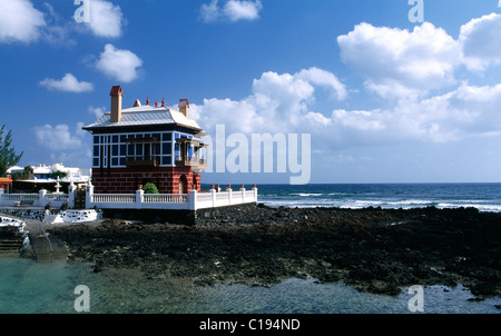 La maison bleue en Arrieta, Lanzarote, Canary Islands, Spain, Europe Banque D'Images