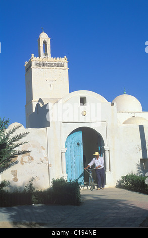 La Tunisie, l'île de Djerba, mosquée à Houmt Souk Banque D'Images