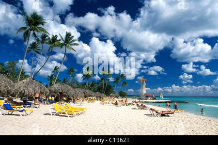 Palm Beach à Bayahibe, République dominicaine, Caraïbes Banque D'Images