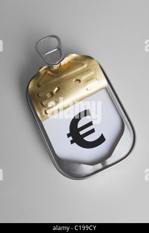 Pouvez et symbole de l'Euro, Concept de l'aide financière rapide et facile Banque D'Images