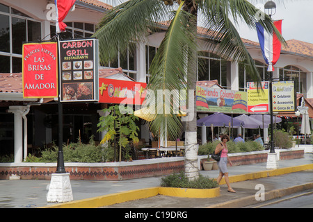 Panama,Amérique latine,Amérique centrale,Panama City,Amador Causeway,Calzada de Amador,Bahia de Panama,Canal de Panama,Isla Perico,restauration,restaurant restaurants nourriture Banque D'Images