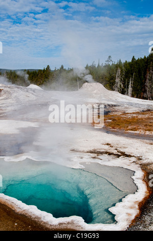 Geyser Hill, Views from Old Faithful Inn,Piscines,Mudpots,sulfureuse,fumerolles, Yellowstone National Park, Wyoming, USA Banque D'Images