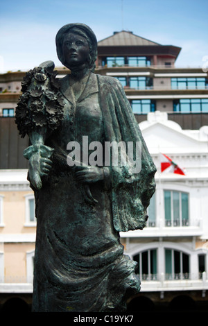 Vue rapprochée d'une statue d'urbain la ville d'Aveiro au Portugal. Banque D'Images