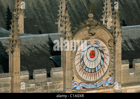 Cadran solaire de l'All Souls College à Oxford, Oxfordshire, England, UK Banque D'Images