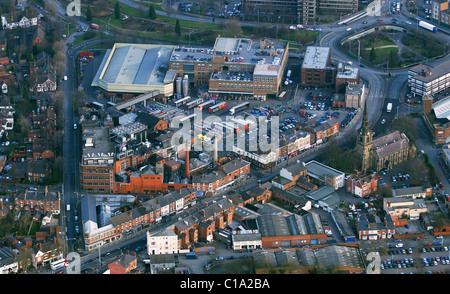 Vue aérienne de la Banques & Marstons site Brasserie à Wolverhampton Banque D'Images