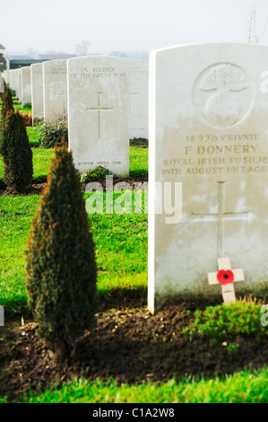 Des sépultures de guerre du Commonwealth de Tyne Cot Cemetery et mémorial aux disparus Banque D'Images