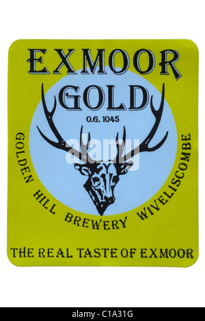 Or Exmoor Ale l'étiquette du flacon - date inconnue. Banque D'Images