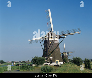 Les moulins à vent , Zaanse Schans, Pays-Bas Banque D'Images
