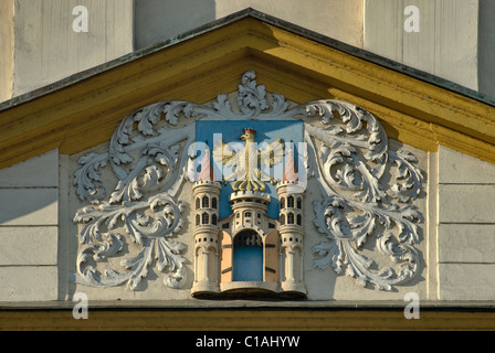 Armoiries à l'hôtel de ville à Rynek (Place du marché), à Cieszyn Śląskie, Haute Silésie, Pologne Banque D'Images