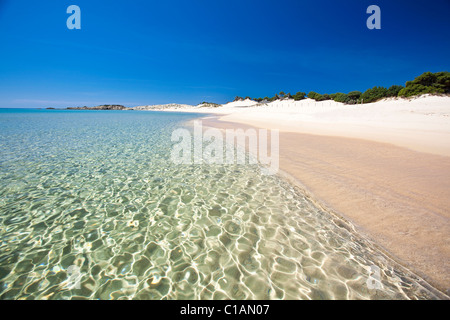 Plage de Spiaggia Campana, Chia, Domus de Maria (CA), Sardaigne, Italie Banque D'Images