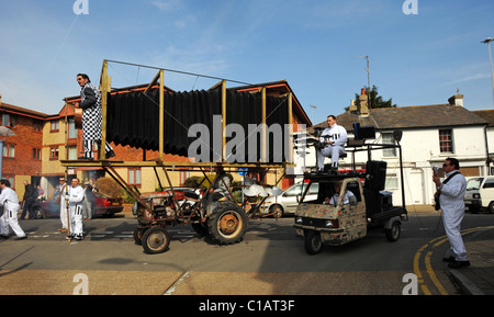 Une caméra mobile géant à travers les rouleaux de Newhaven, Photo communale est un projet d'art dans la rue Banque D'Images