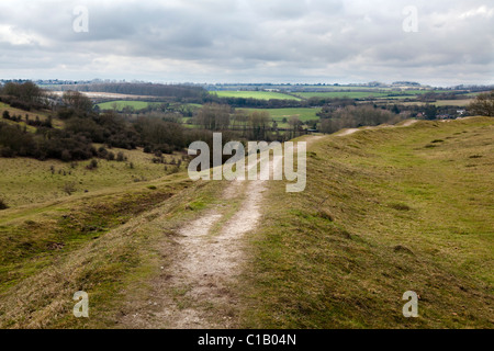 Remparts d'une commune, St Catherines Hill, Winchester Banque D'Images