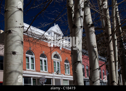 Georgetown, Colorado - bâtiments le long de la rue principale d'une ville minière d'argent historique. Banque D'Images