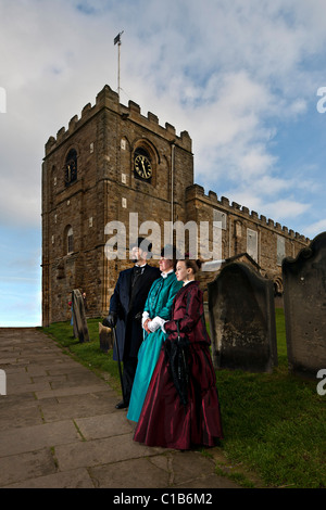 Goths au Whitby Goth Weekend. Banque D'Images