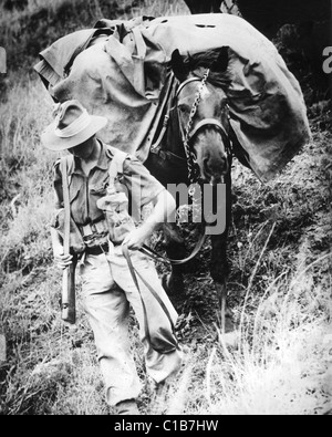 Les troupes australiennes train dans la guerre de jungle en 1942 Banque D'Images