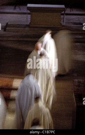 France, Drôme, Montjoyer, Notre Dame d'Aiguebelle Abbaye cistercienne, bureau de l'église Banque D'Images