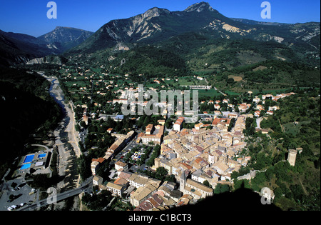 France, Alpes de Haute Provence, Parc Naturel Régional du Verdon, Castellane, vue de Notre Dame du Roc Banque D'Images