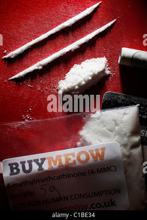 La méphédrone drogue également connu sous le nom de meow meow Banque D'Images
