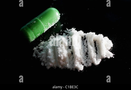 La méphédrone drogue également connu sous le nom de meow meow Banque D'Images