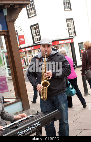 Street band à Bury St Edmunds Banque D'Images