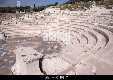 Dans l'ancien amphithéâtre grec en Grèce Messini Banque D'Images