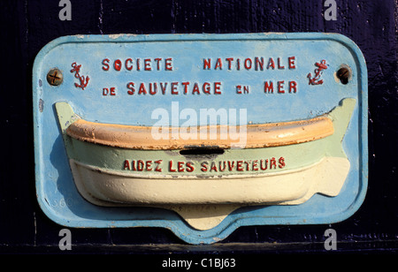 France, Cotes d'Armor, Ile de Bréhat, le français de la société nationale de sauvetage en mer de la SNSM, Banque D'Images