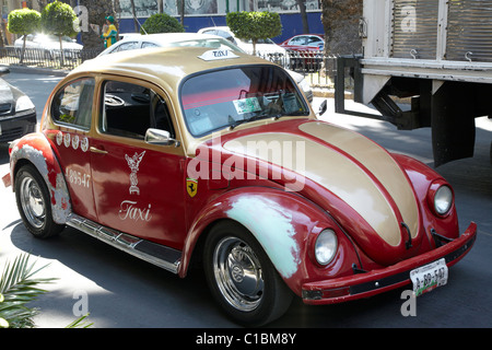 Taxi Coccinelle VW Mexique Mexico City Banque D'Images