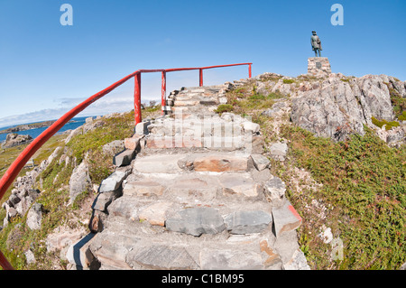 Statue de John Cabot, le cap Bonavista, péninsule de Bonavista, Terre-Neuve, Canada Banque D'Images