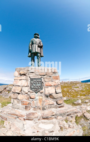 Statue de John Cabot, le cap Bonavista, péninsule de Bonavista, Terre-Neuve, Canada Banque D'Images