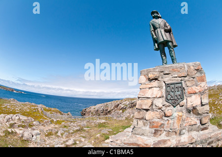 Statue de John Cabot, le cap Bonavista, péninsule de Bonavista, Terre-Neuve, Canada Banque D'Images