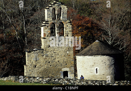 France, Hautes Pyrénées, vallée d'Aure (Vallée d'Aure), église romane de Saint Jean de Jérusalem, l'église des Templiers Banque D'Images