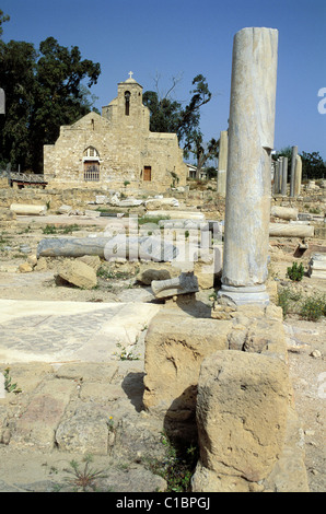 Chypre, Paphos, l'église de Panagia Chrysopolitissa construite au 13ème siècle et reste Banque D'Images