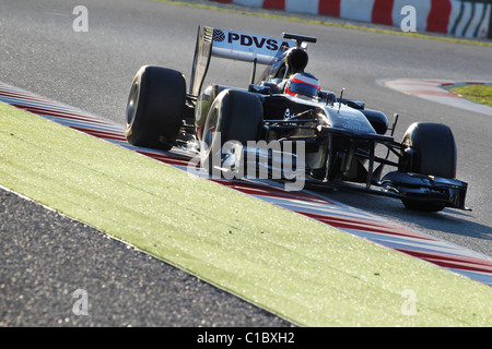 Rubens Barrichello de formule 1 AT&T Williams à l'équipe du circuit de Montmelo, Barcelone, Espagne Banque D'Images