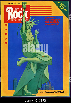 Couvrir de LET IT ROCK magazine de janvier 1973 avec illustration de la Statue de la Liberté Banque D'Images