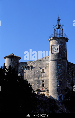 La France, Gard, Lussan (un village perché), le château est aujourd'hui l'hôtel de ville Banque D'Images
