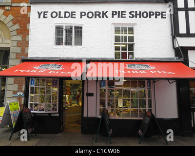 Le "Ye Olde Pork pie Shoppe', Melton Mowbray, Leicestershire, Angleterre. Banque D'Images