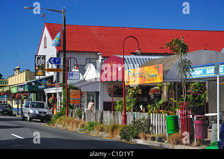 La rue commerciale, Takaka, Golden Bay, région de Tasmanie, île du Sud, Nouvelle-Zélande Banque D'Images