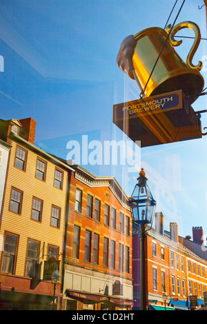 Beer mug signe à Portsmouth NH Banque D'Images
