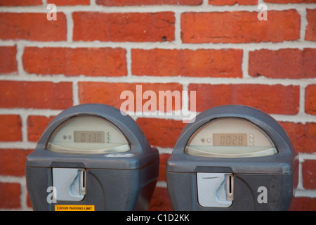 Parking meter avec temps Banque D'Images