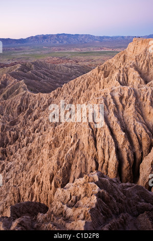 Du point de vue font dans badlands, Anza Borrego desert State Park, Californie Banque D'Images