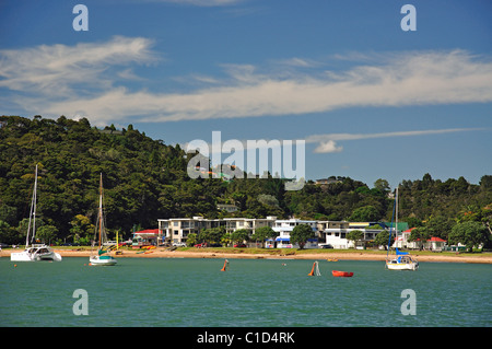 Bord de plage, Paihia, Bay of Islands, Northland, North Island, New Zealand Banque D'Images